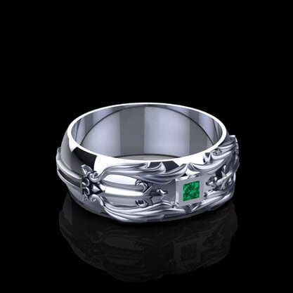 Mens gothic hot sale wedding bands